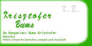 krisztofer bums business card